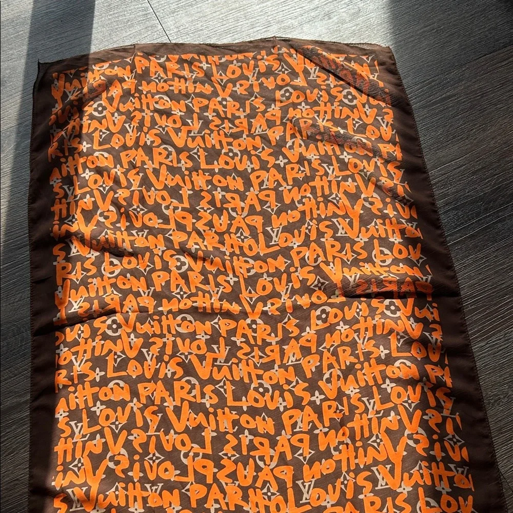 Gorgeous Brown & Orange Graffiti Scarf - Picture 2 of 5